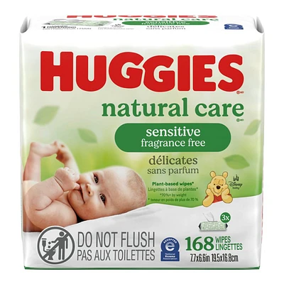 Huggies Natural Care Baby Cleaning Wipes - 3 x 56 Wipes
