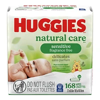 Huggies Natural Care Baby Cleaning Wipes - 3 x 56 Wipes