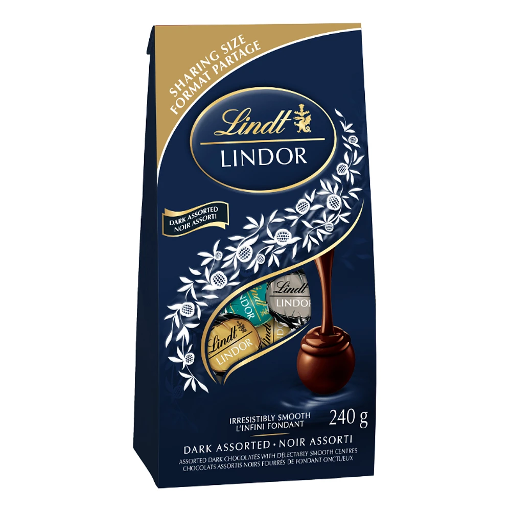 Lindt LINDOR DARK ASST'D CHOC BAG 240G