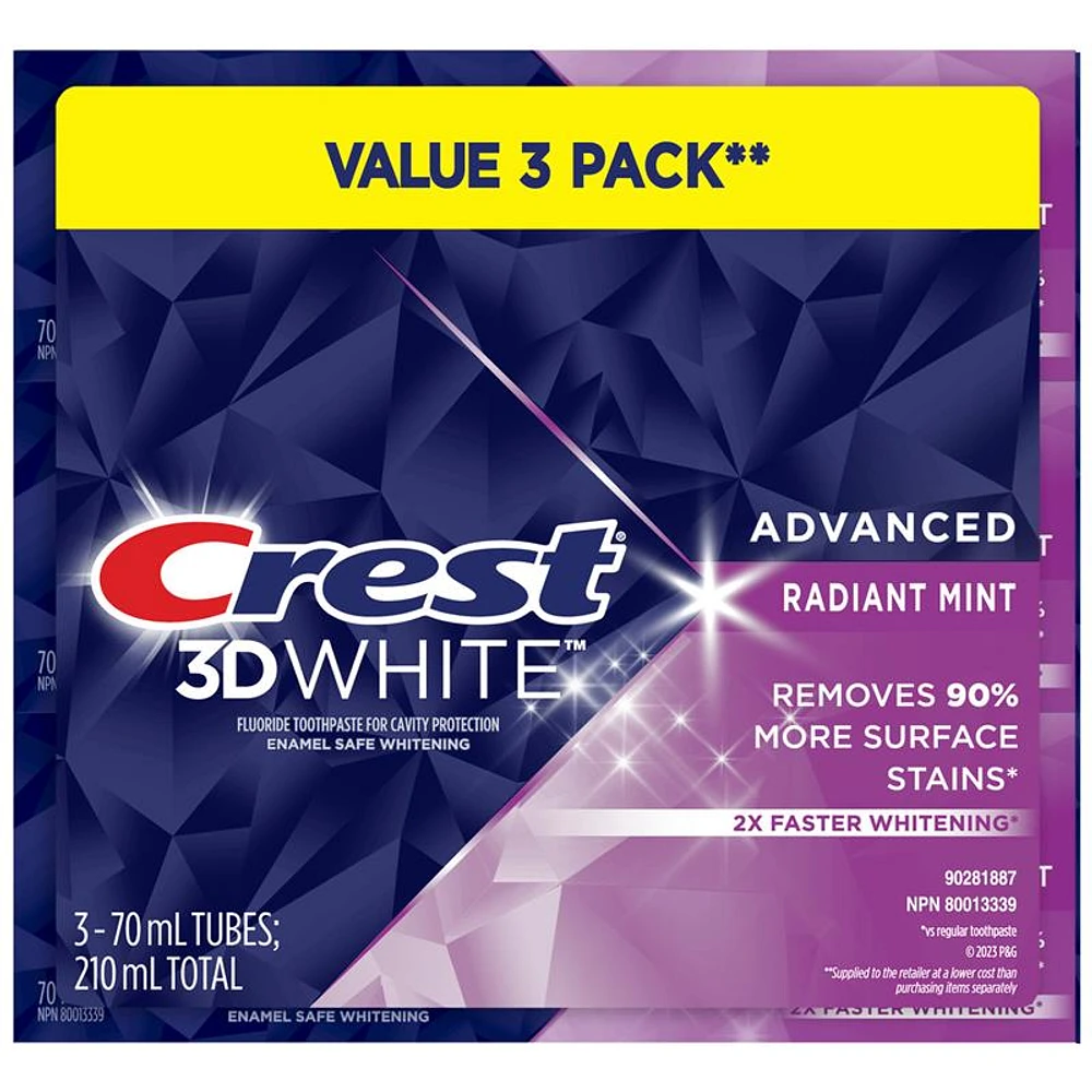 Crest 3DW ADV RAD 3X70ML in Mint