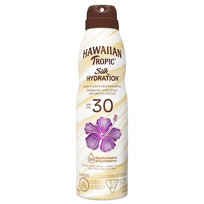 Hawaiian Tropic Silk Hydration Weightless Clear Sunscreen Spray - SPF30 - 170g