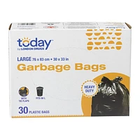 Today by London Drugs Large Garbage Bags - Black - 30s
