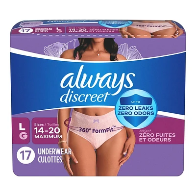 Always Discreet Underwear Maximum - Large - 17's