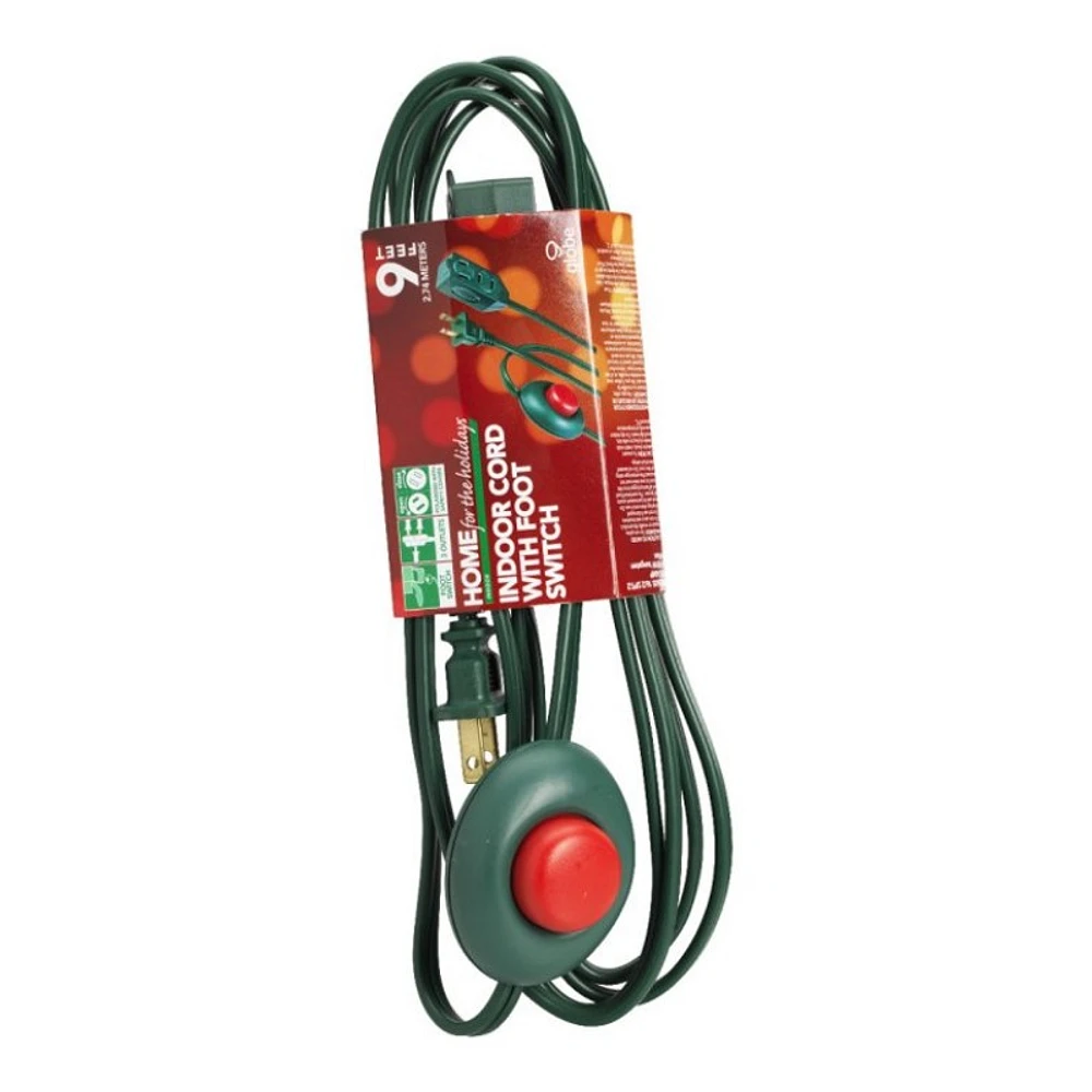 Globe Outlet with Foot Switch - 3m - Green
