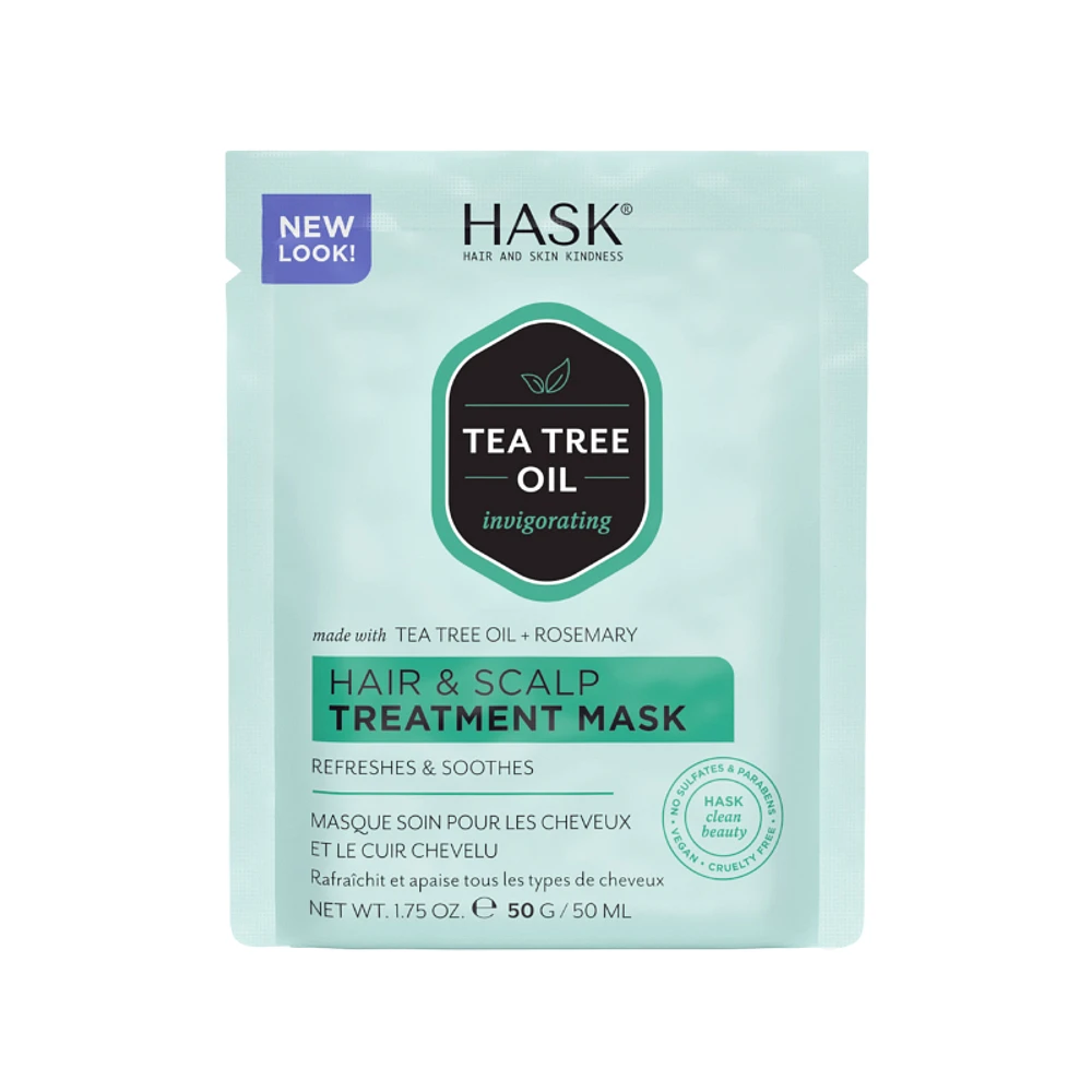 HASK Tea Tree Oil & Rosemary Hair & Scalp Treatment Mask - 50g