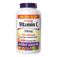 Webber Naturals Natural Orange Vitamin C Chewable Tablets - 500mg