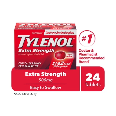 Tylenol* Extra Strength Acetaminophen eZ Tabs - 500mg - 24'sï¿½ ï¿½