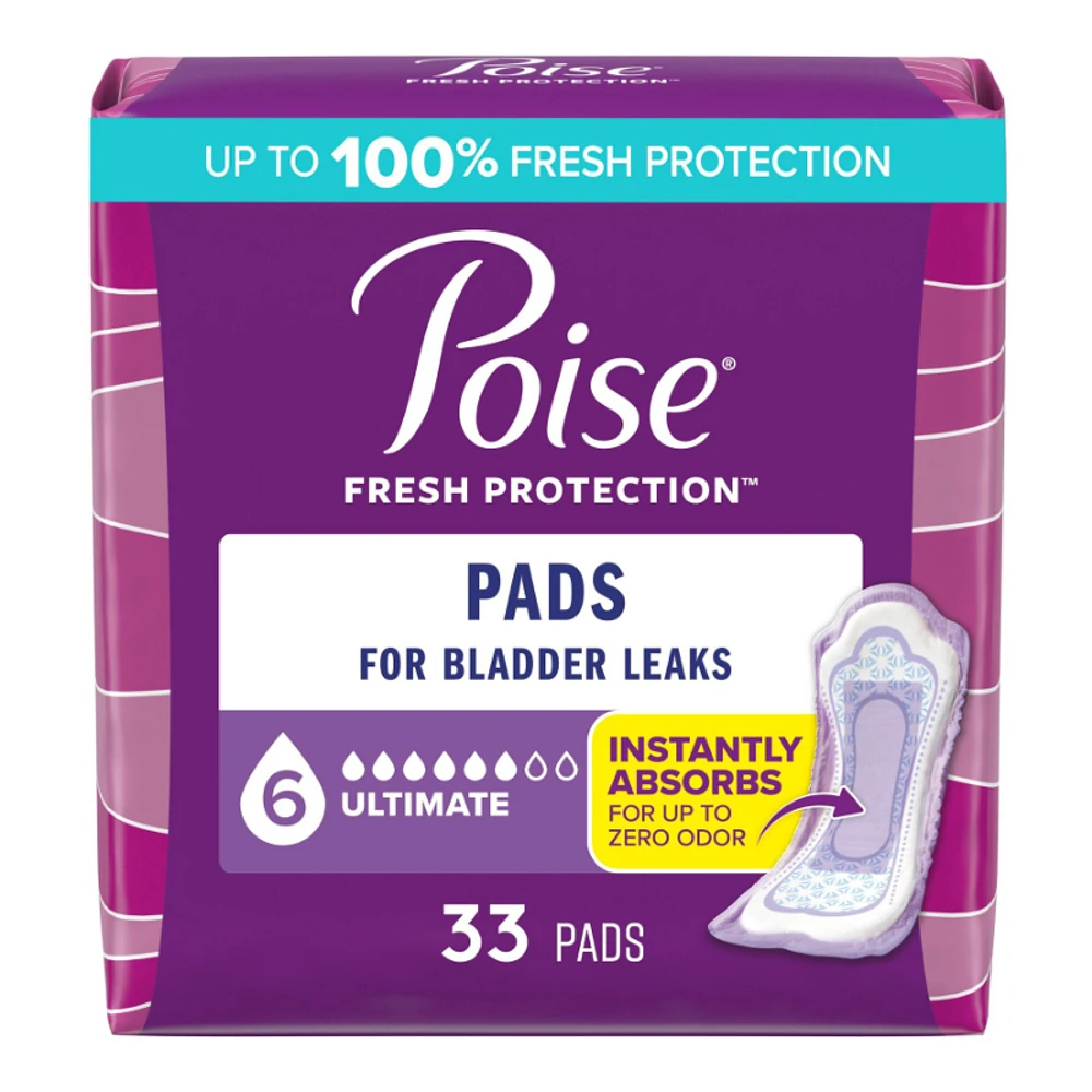 Poise Incontinence Pads - Ultimate Absorbency - Regular - 33 Count