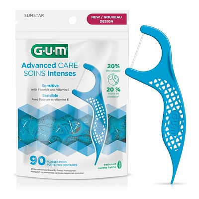G.U.M Advanced Care Flossers with Vitamin E and Fluoride -  Fresh Mint - 90s