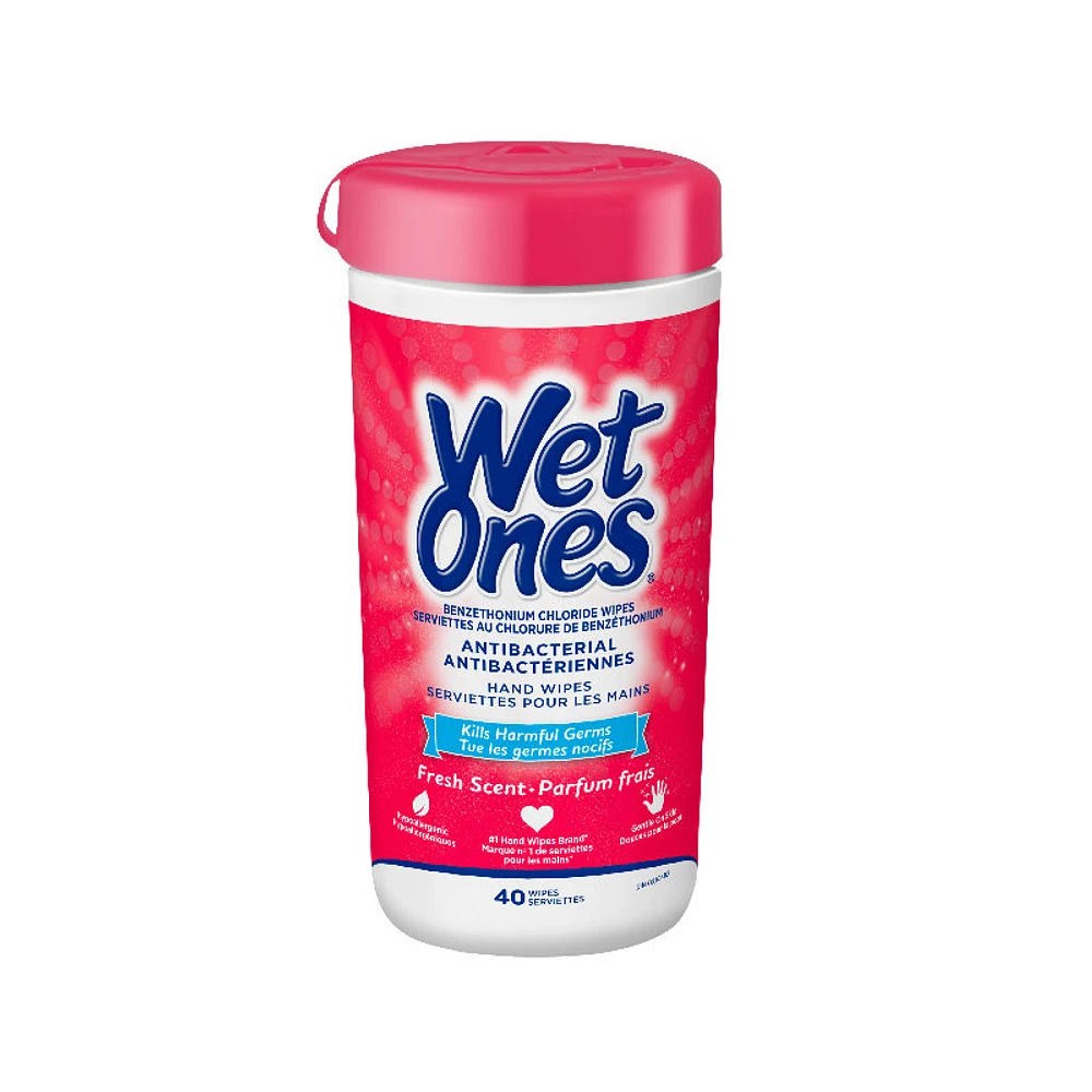 Wet Ones Anti-Bacterial Wipes - 40s