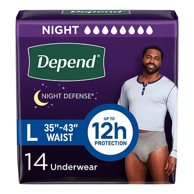 Depend Night Defense Men's Incontinence Underwear - 14 x Large
