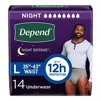Depend Night Defense Men's Incontinence Underwear - 14 x Large