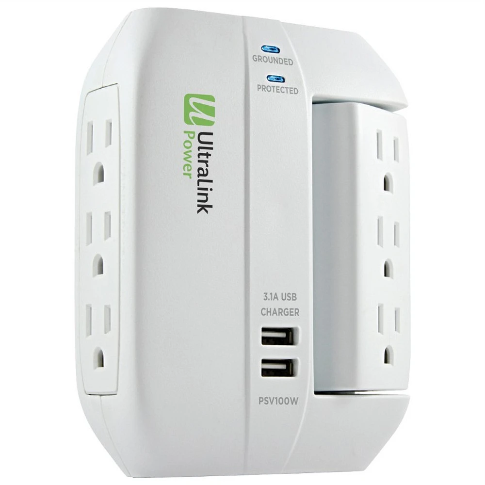 UltraLink 6 Outlets Power Plug - White - PSV100W