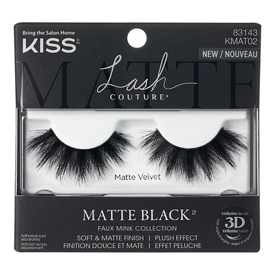 Kiss Lash Couture Matte Black Faux-Mink 3D Lashes - 02 Matte Silk