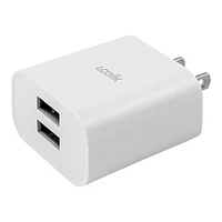 LOGiiX Power Cube Classic Duo 12 Watt USB Power Adapter - White - LGX13204