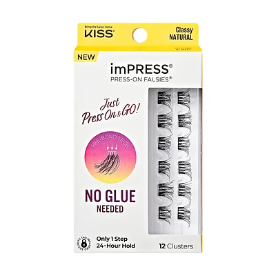 Kiss ImPRESS Just Press-on & Go! Falsies Eyelash Extensions Kit - 01 Classy Natural - 12s