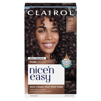 Clairol Nice'n Easy Pure Brunettes Permanent Hair Color - Deepest Espresso Brown (3PB)