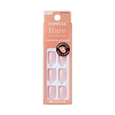 ImPRESS Bare but Better Color False Nails Kit - Short - Squoval - Instinct - 30's