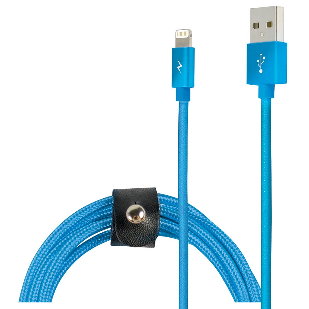 Logiix Piston Connect 360 Woven Lightning Cable - Turquoise - LGX12284