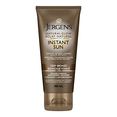 Jergens Natural Glow Instant Sun Sunless Tanning Moisturizer and Bronzer - Light Bronze - 180ml