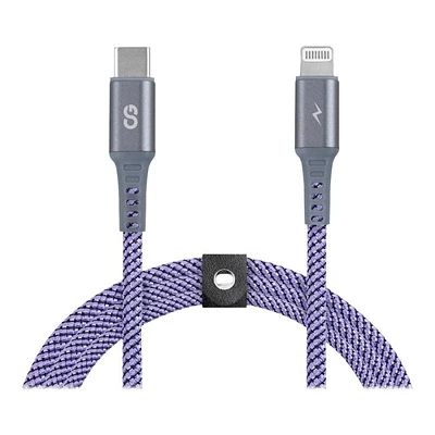 LOGiiX Piston Connect Braid USB-C to Lightning Cable - Purple - 1.5m