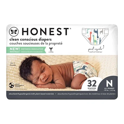 The Honest Company Disposable Diapers - Giraffes - Newborn - 32s