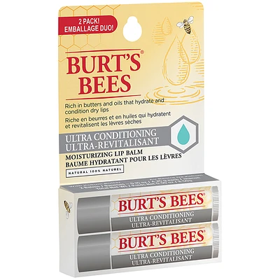 Burt's Bees Moisturizing Lip Balm - Ultra Conditioning - 2 x 4.25g