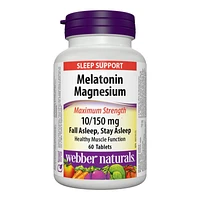 Webber Naturals Maximum Strength Melatonin Magnesium Tablets - 10/150mg - 60's