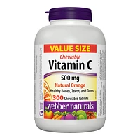 Webber Naturals Natural Orange Vitamin C Chewable Tablets - 500mg