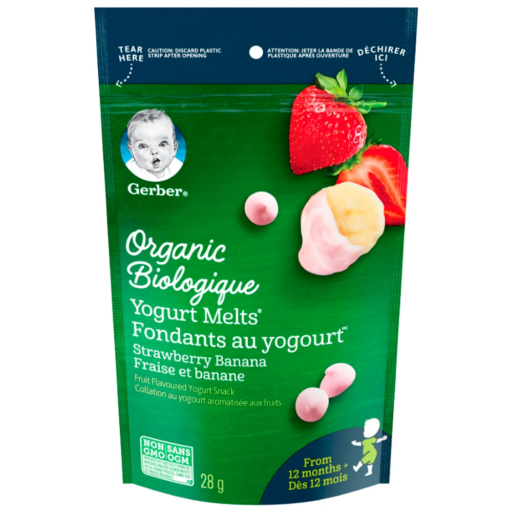 Gerber Organic Yogurt Melts - Strawberry Banana - 28g