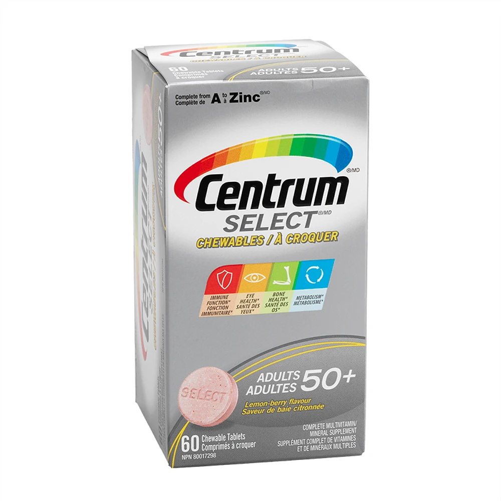 Centrum Select Adults 50+ Chewable Multivitamin/Mineral Supplement - 60's