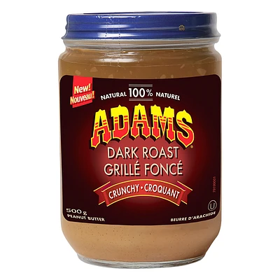 Adams Dark Roast Peanut Butter - Crunchy - 500g