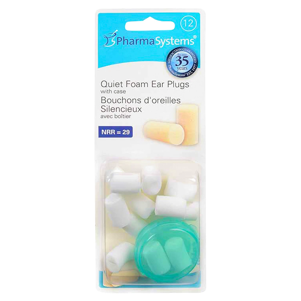 PharmaSystems uHear Quiet Foam Ear Plugs - White - 12s