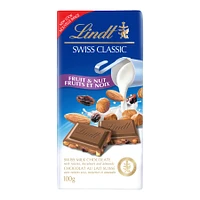 Lindt Swiss Classic Milk Chocolate Bar - Fruit & Nuts - 100g