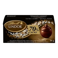 Lindt LINDOR Chocolate - 70% Cacao Extra Dark - 36g