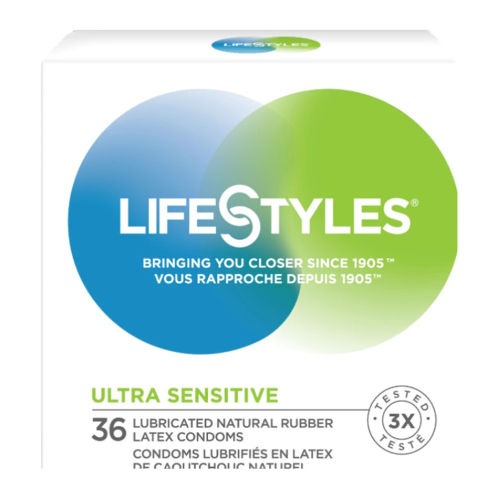 LifeStyles Ultra Sensitive Lubricated Latex Condoms - 36's