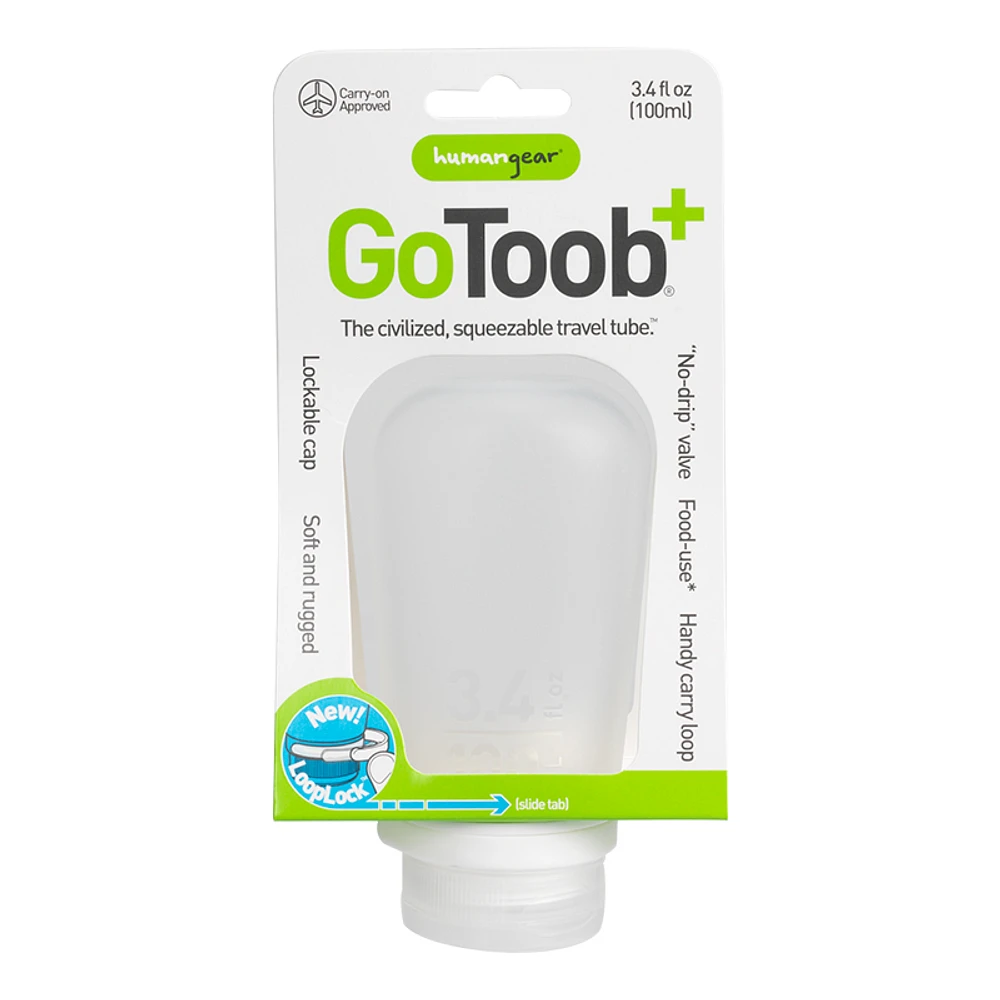 Go Toob+ Squeezable Travel Tube - Clear - 100ml