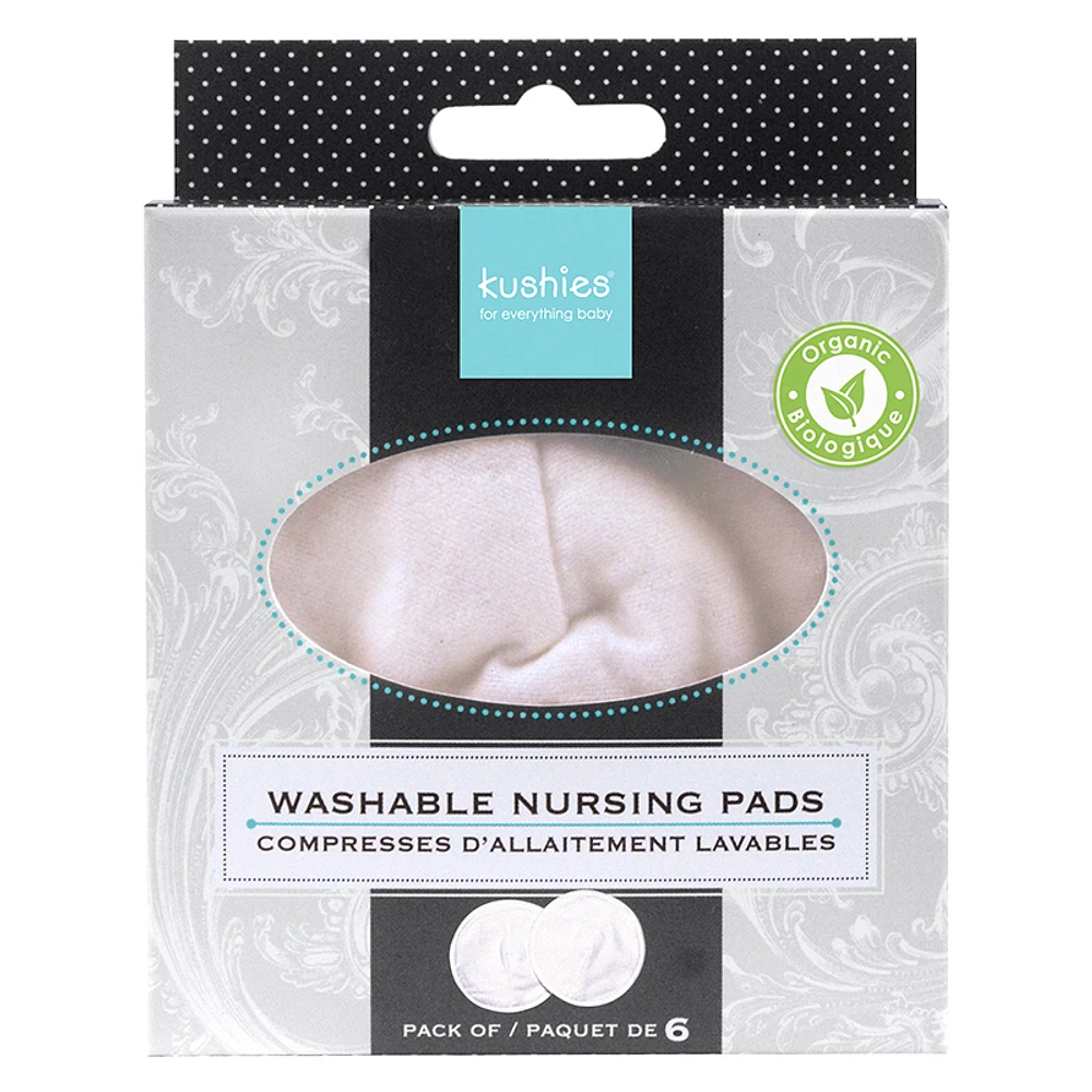 Kushies Organic Jersey Nursing Pads - White