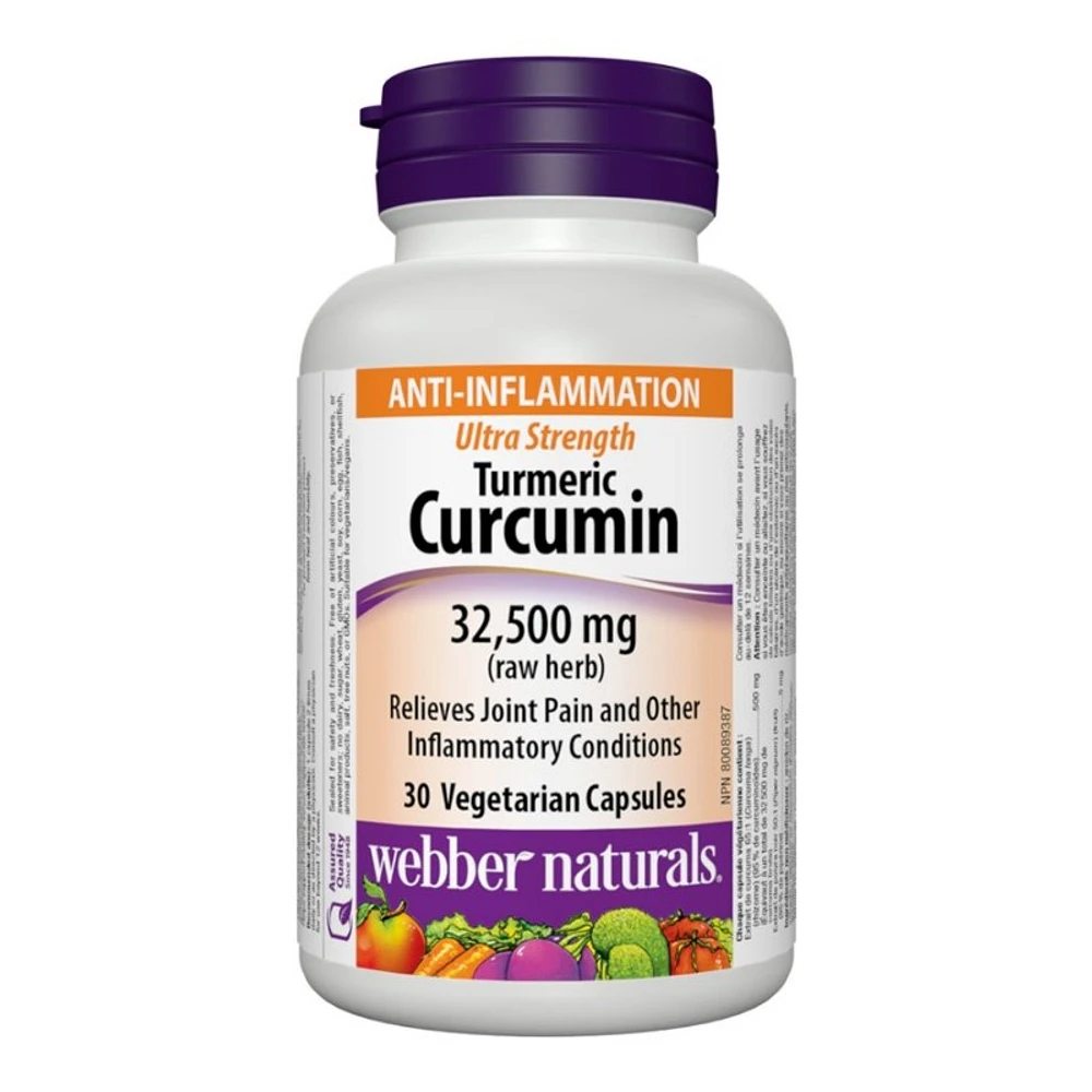 Webber Naturals Ultra Strength Turmeric Curcumin Vegetarian Capsules - 32,500mg - 30's