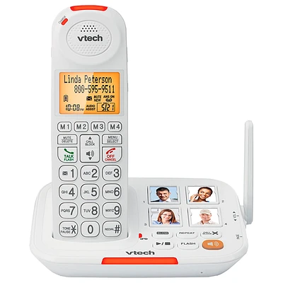 VTech CareLine Amplified Cordless Phone with Answering System and Caller ID - White - SN5127