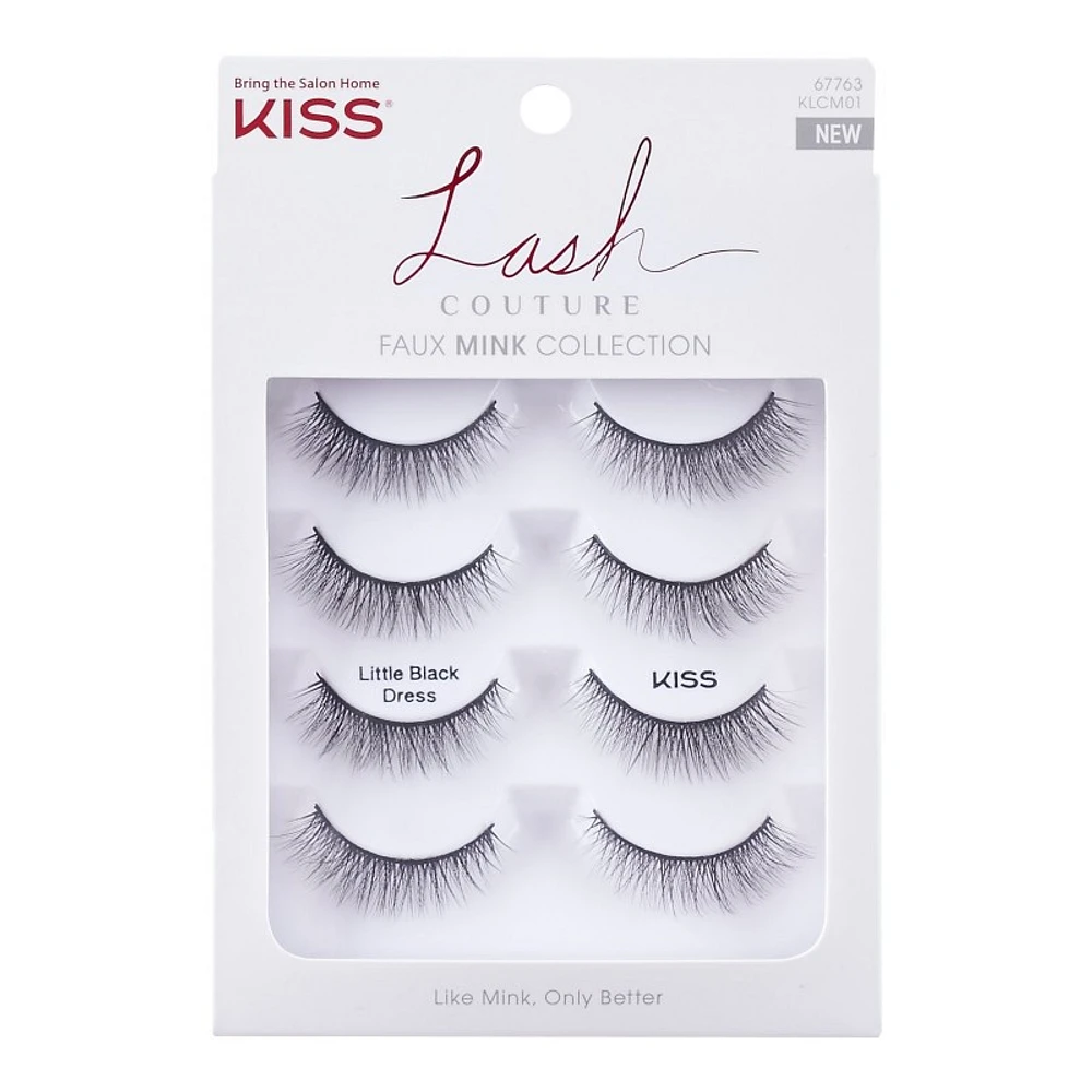 KISS Lash Couture Faux Mink Collection Little Black Dress False Lashes - 4 pairs