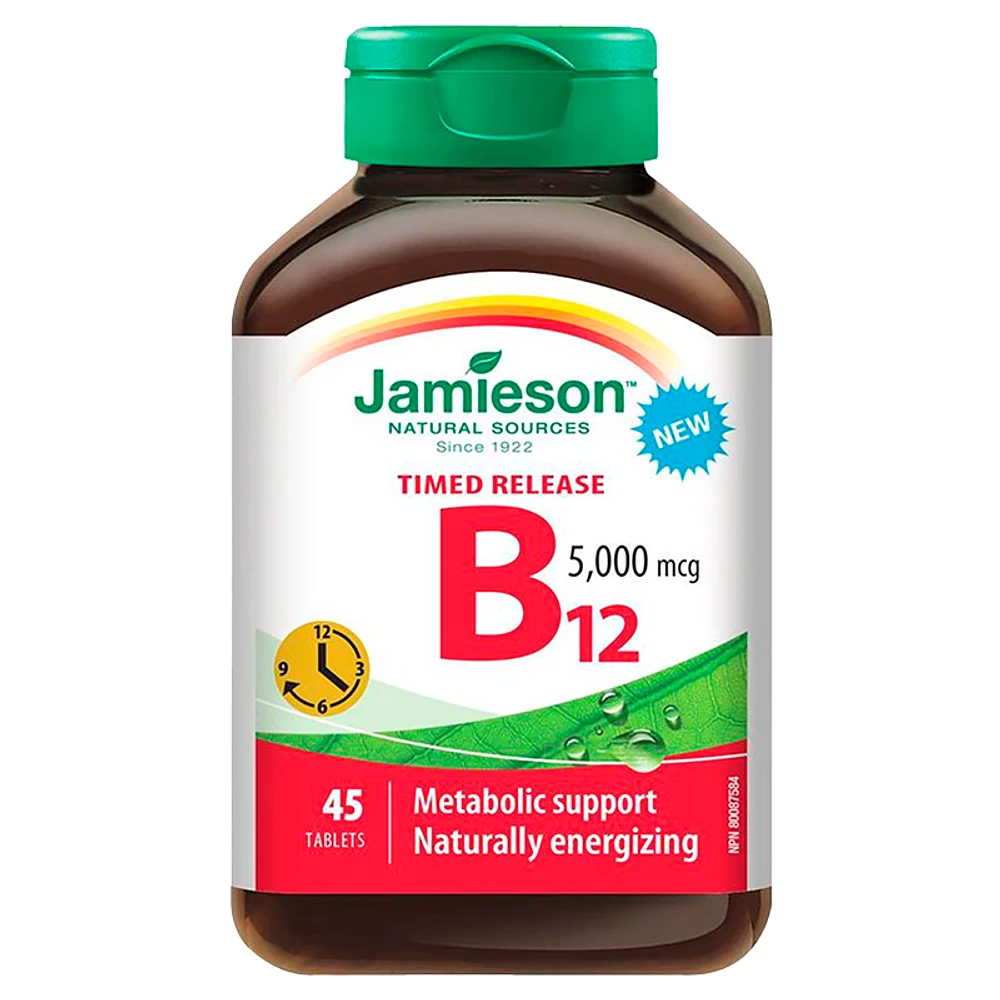 Jamieson Timed Release B12 - 5000 mcg - 45 Tablets