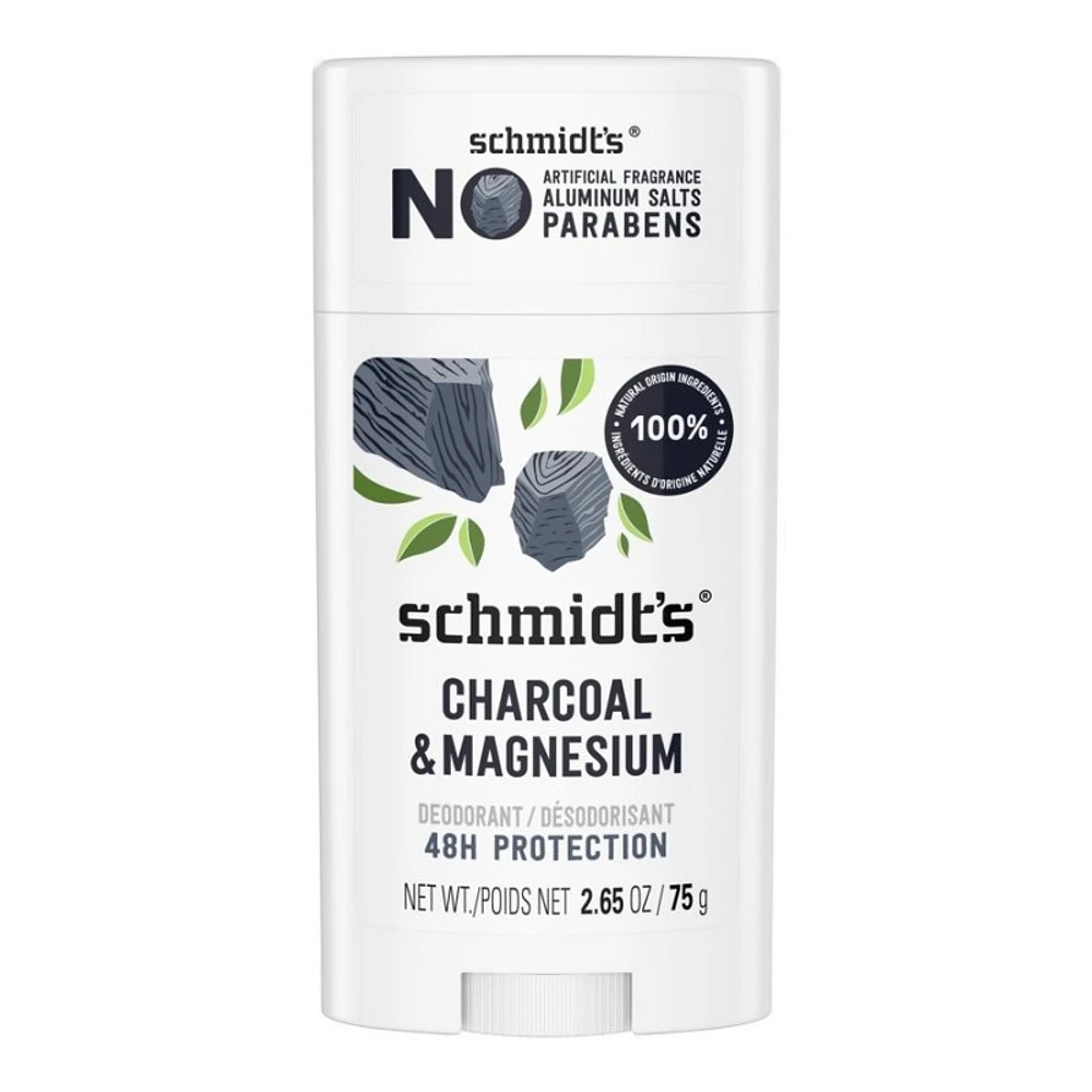 Schmidt's Natural Deodorant Stick - Charcoal + Magnesium - 75g