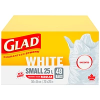 Glad White Garbage Bags - Unscented - 25L/48s