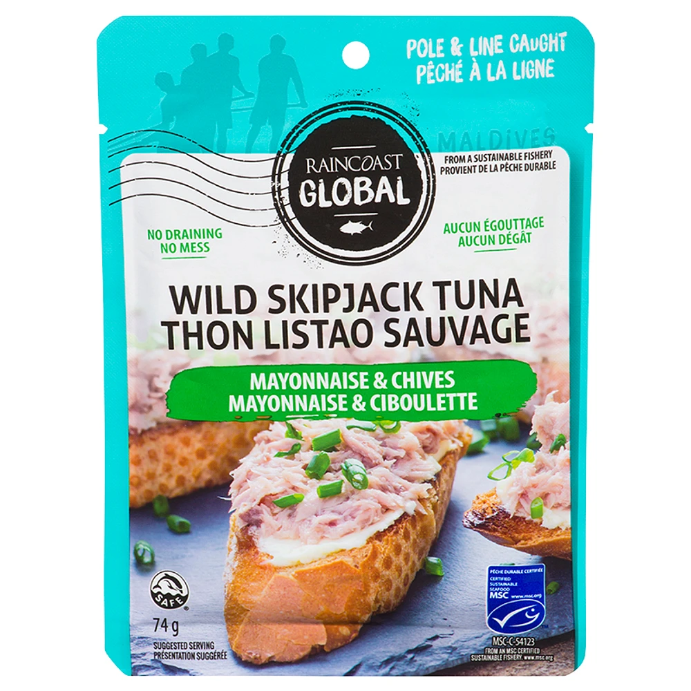 Raincoast Global Wild Skipjack Tuna - Mayonnaise & Chives - 74g