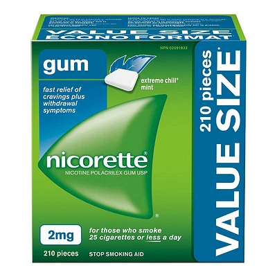 Nicorette Nicotine Gum - Extreme Chill Mint - 2mg - 210s