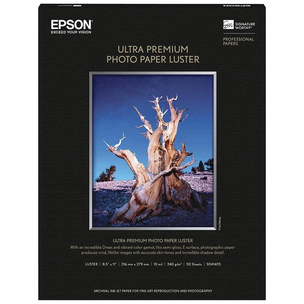 Epson Ultra Premium Photo Paper Luster - 8.5 x 11inch - 50 Sheets - S041405