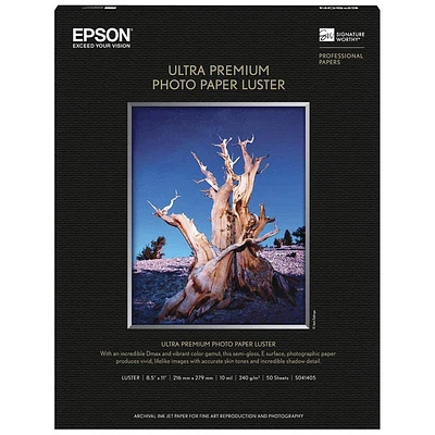 Epson Ultra Premium Photo Paper Luster - 8.5 x 11inch - 50 Sheets - S041405