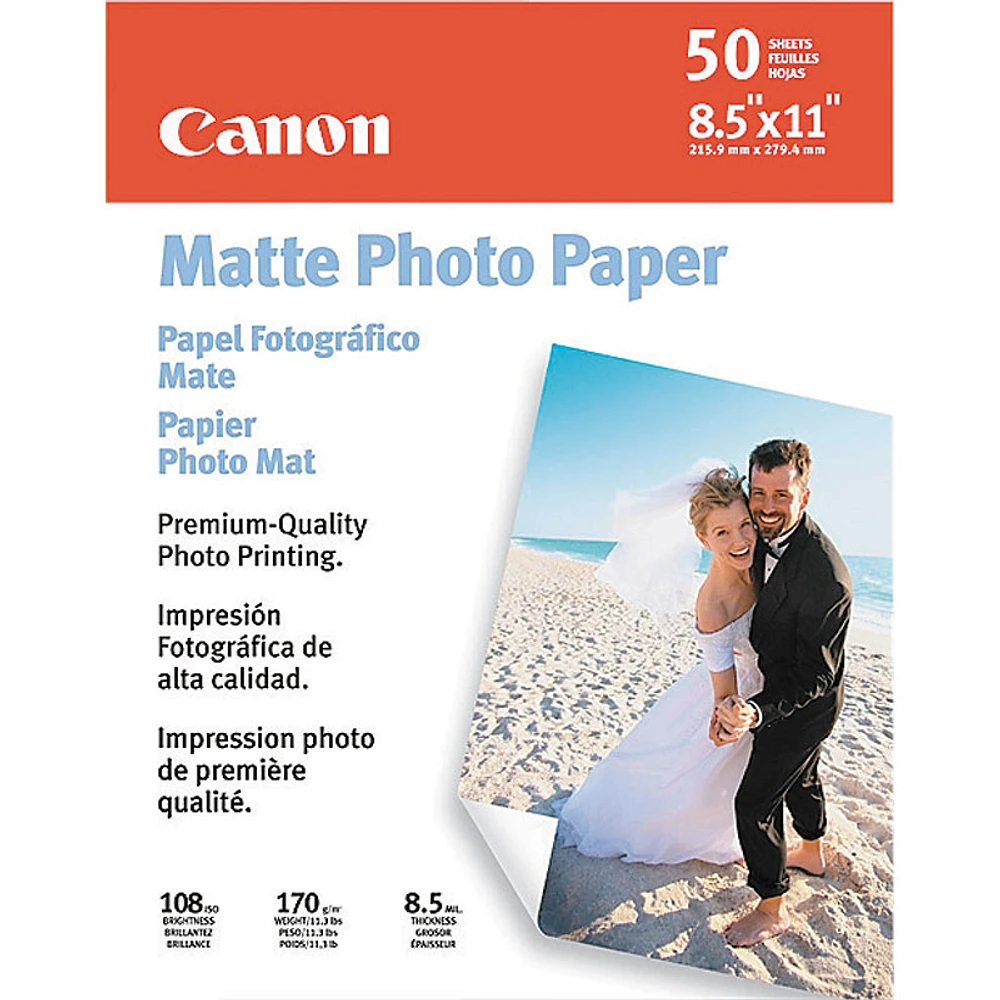 Canon Photo Paper Plus Matte - 8.5 x 11inch - 50 Sheets - 7981A004