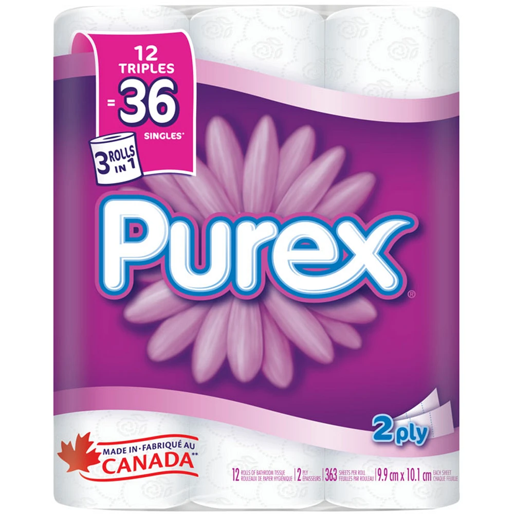 Purex Bathroom Tissue Triple Roll - 12s